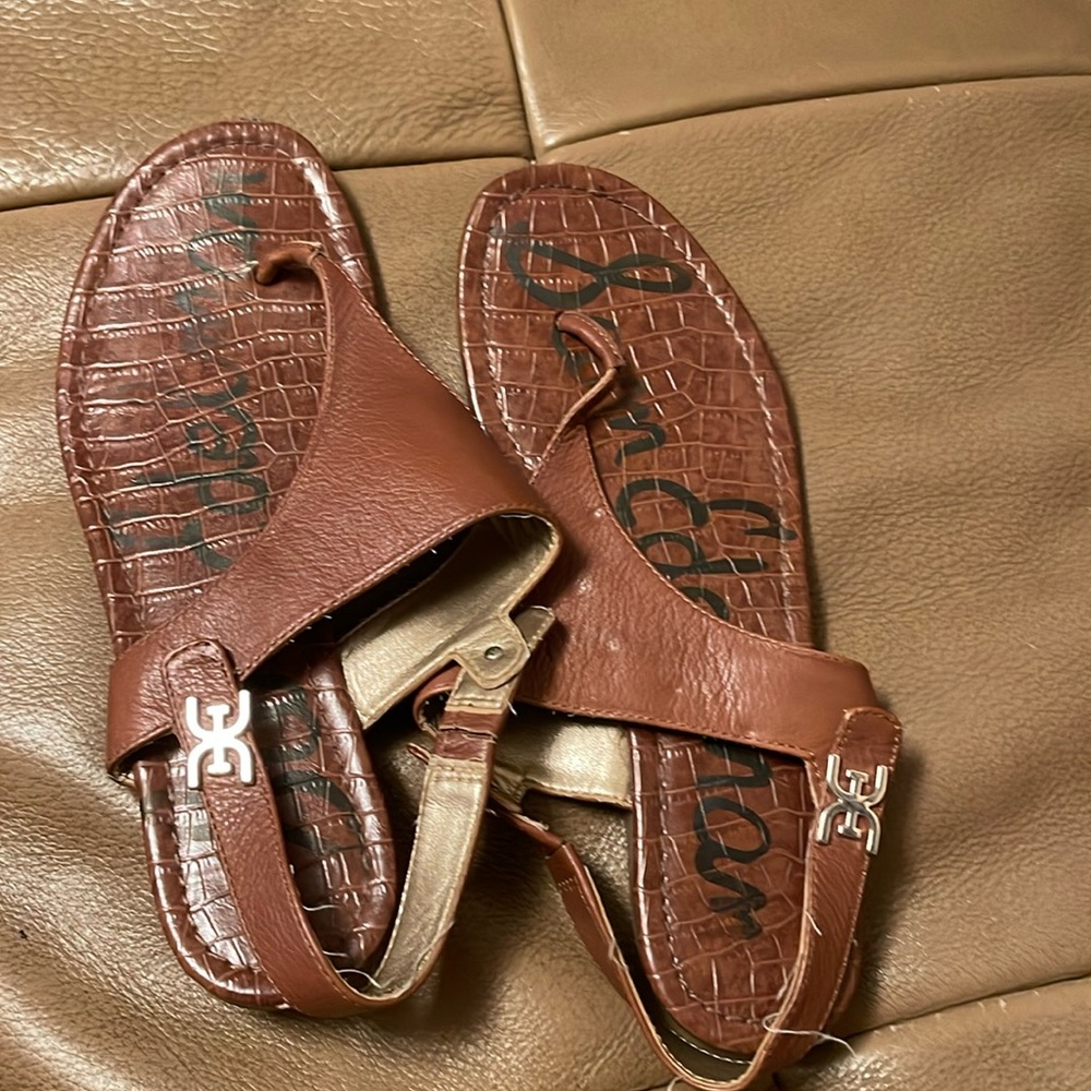 Sam Edelman 9.5/39.5 leather brown summer shoes